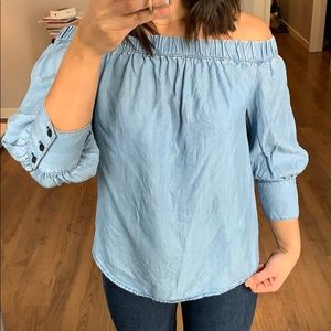 Chambray off the shoulder top